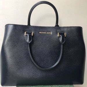 MK Michael Kors Handbag Midnight Navy With Gold